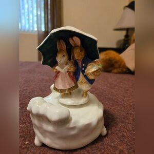 Vintage Rabbits In The Snow By Beatrix Potter Peter Rabbit By Schmid Music Box